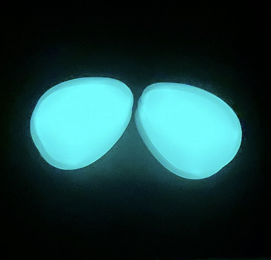 PAIR Glow in the Dark Stone Tear Drop Double Flare Plugs Teardrop Tunnels Gauges
