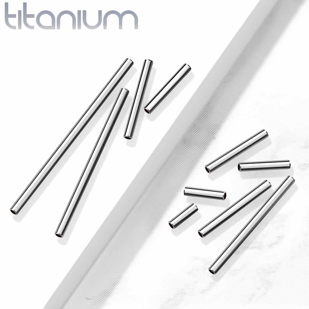 Body Jewelry Replacement Parts - 10pk Internally Threaded Solid Titanium Barbell