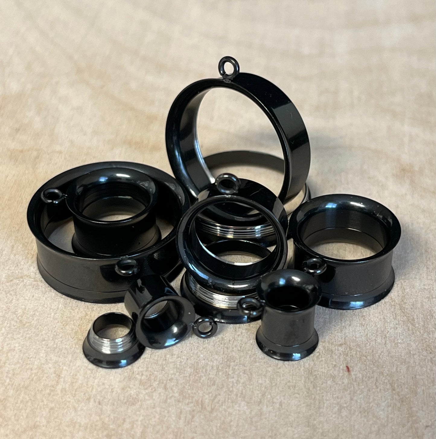 PAIR Add-Your-Own-Design Dangle Internally Threaded Double Flare Tunnels Plugs