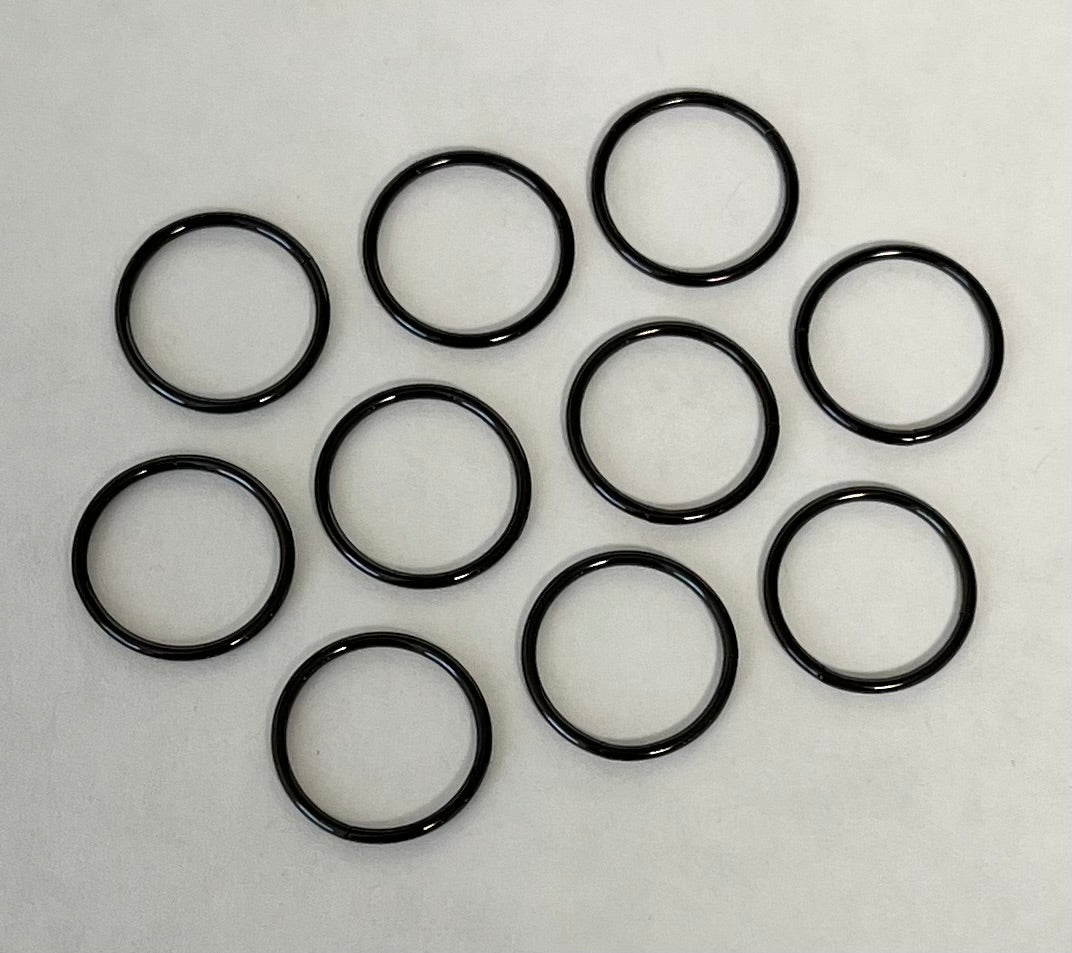 10pk Black PVD Hinged Segment Ring Hoops Clicker Wholesale Helix Daith Cartilage