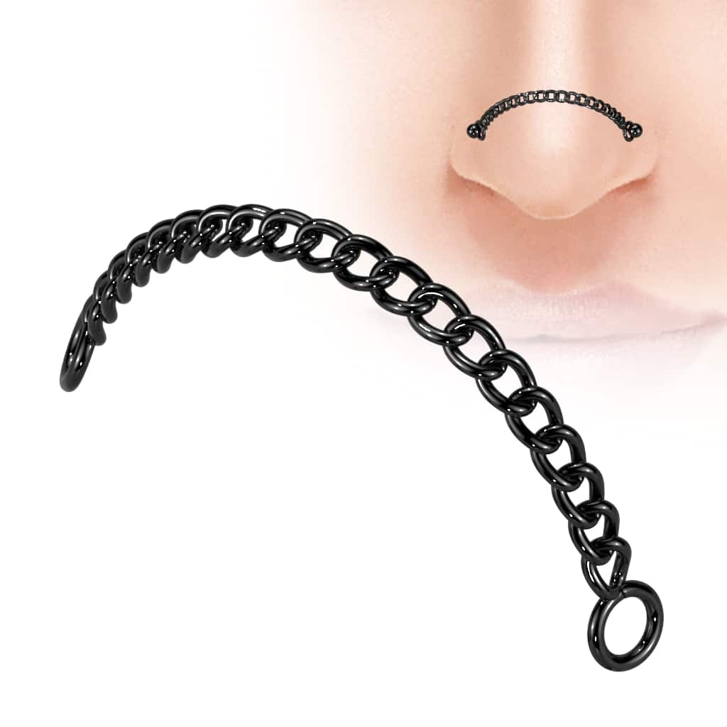 1pc 316L Stainless Steel Connector Chain Nose Ring Bridge Helix Cartilage