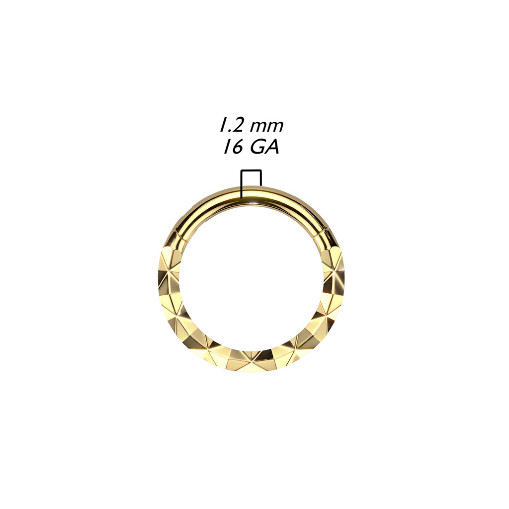 1pc Front Faceted Style Hinged Segment Ring Septum Clicker 316L Surgical Steel