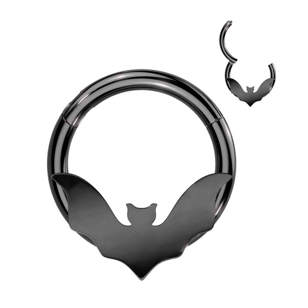 1pc Flying Bat Hinged Segment Ring Hoop Helix Daith Septum 316L Surgical Steel