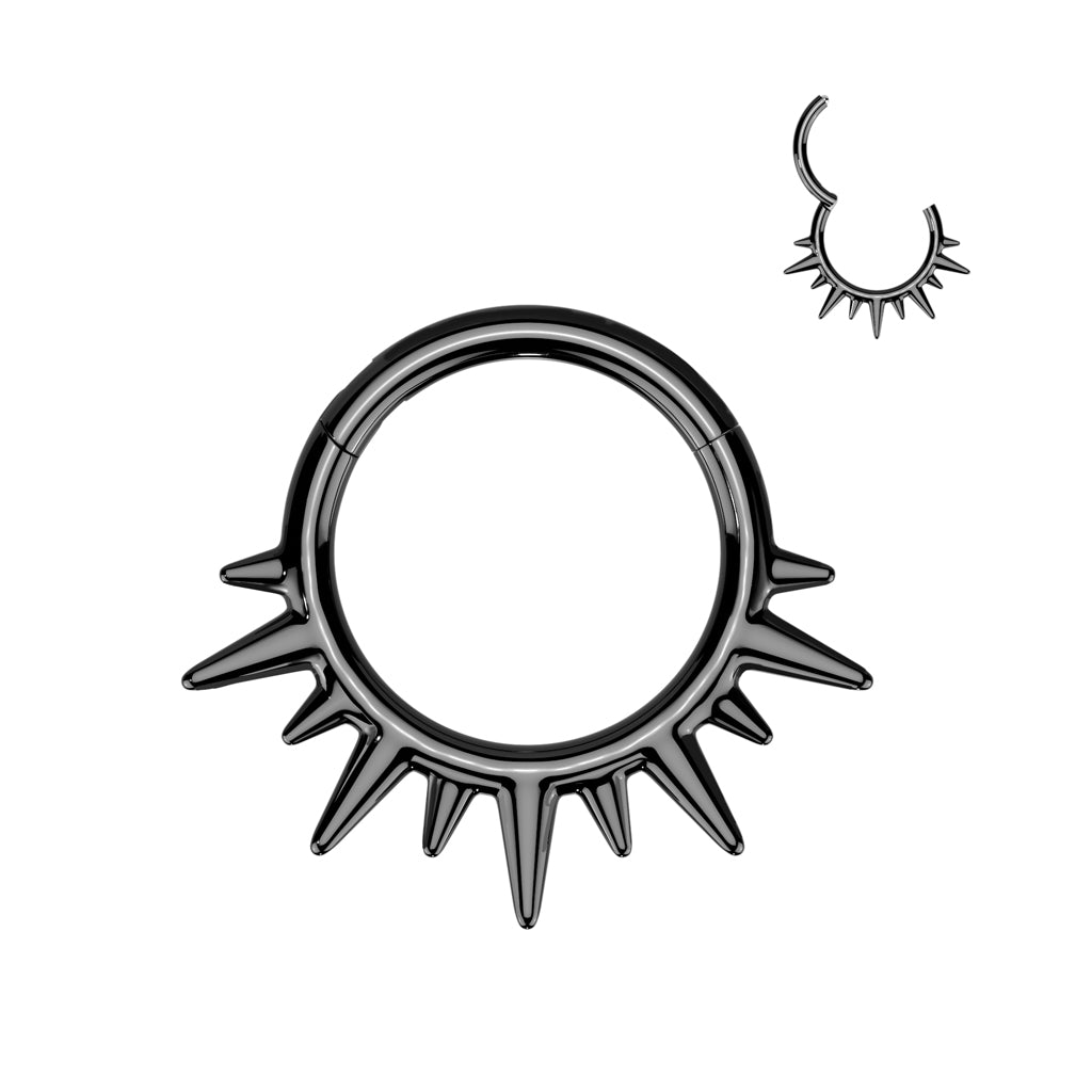 1pc Spike Design Hinged Segment Ring Hoop Helix Daith Septum 316L Surgical Steel