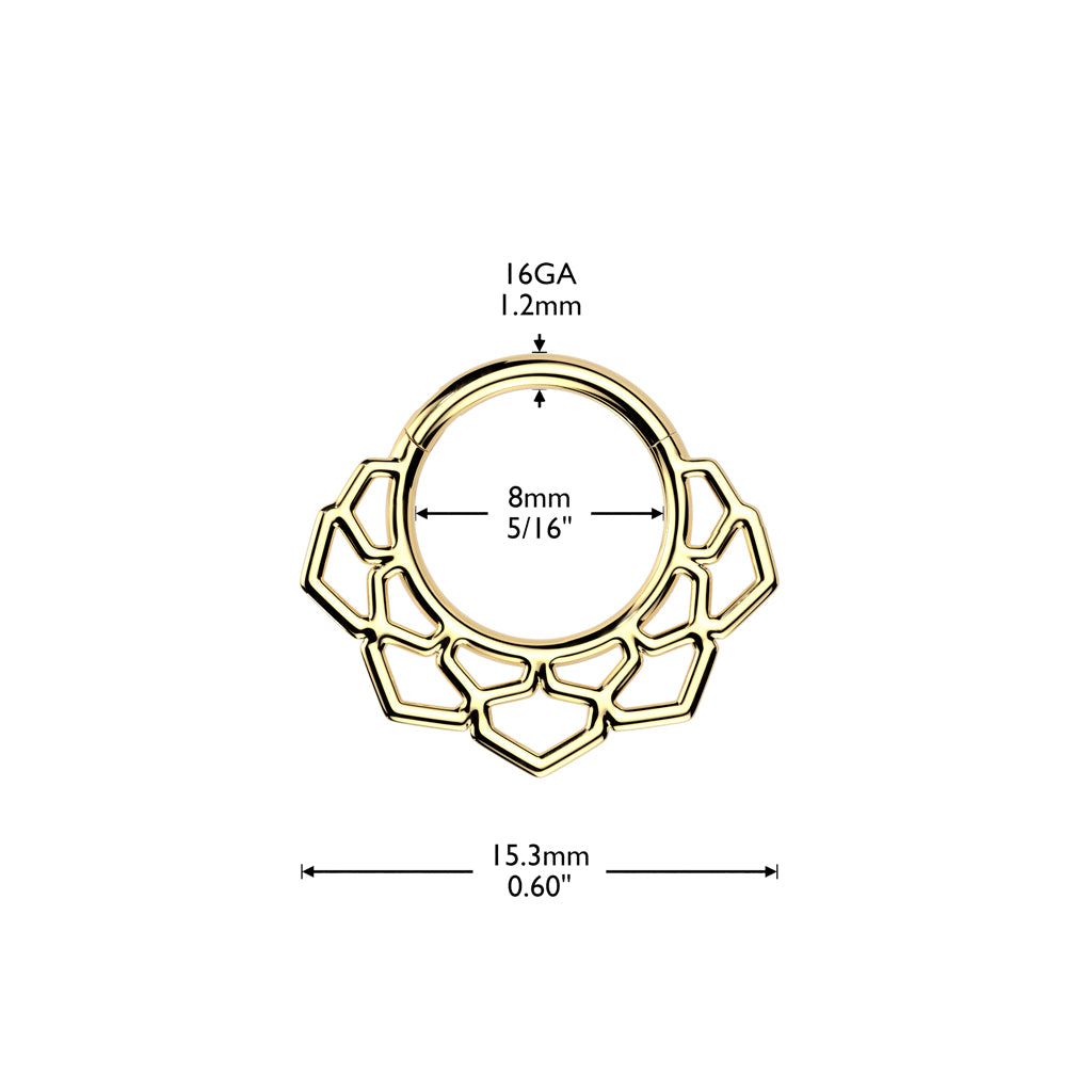 1pc Lotus Design Hinged Segment Ring Hoop Helix Daith Septum 316L Surgical Steel