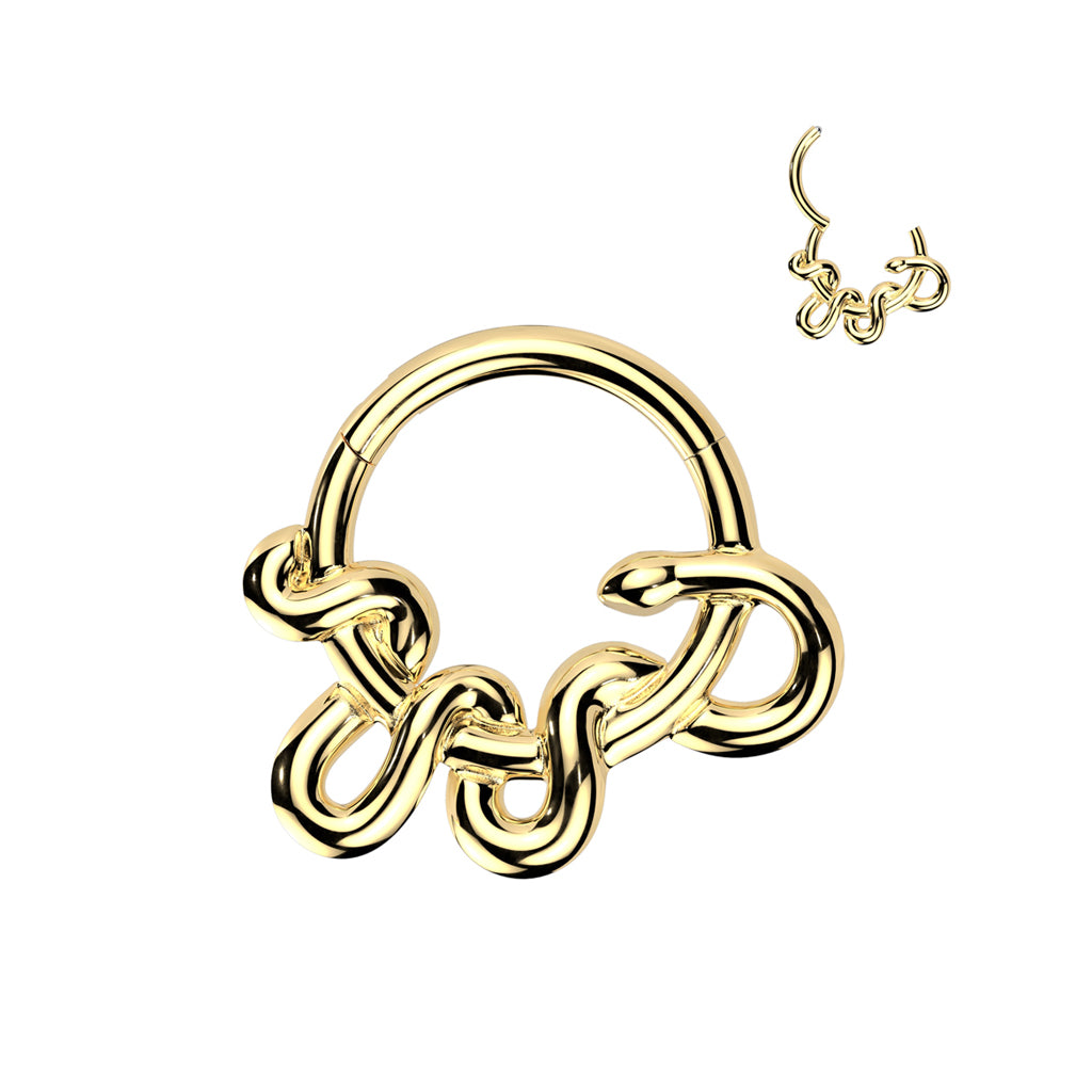 1pc Twisted Snake Hinged Segment Ring Helix Septum Clicker Body Jewelry