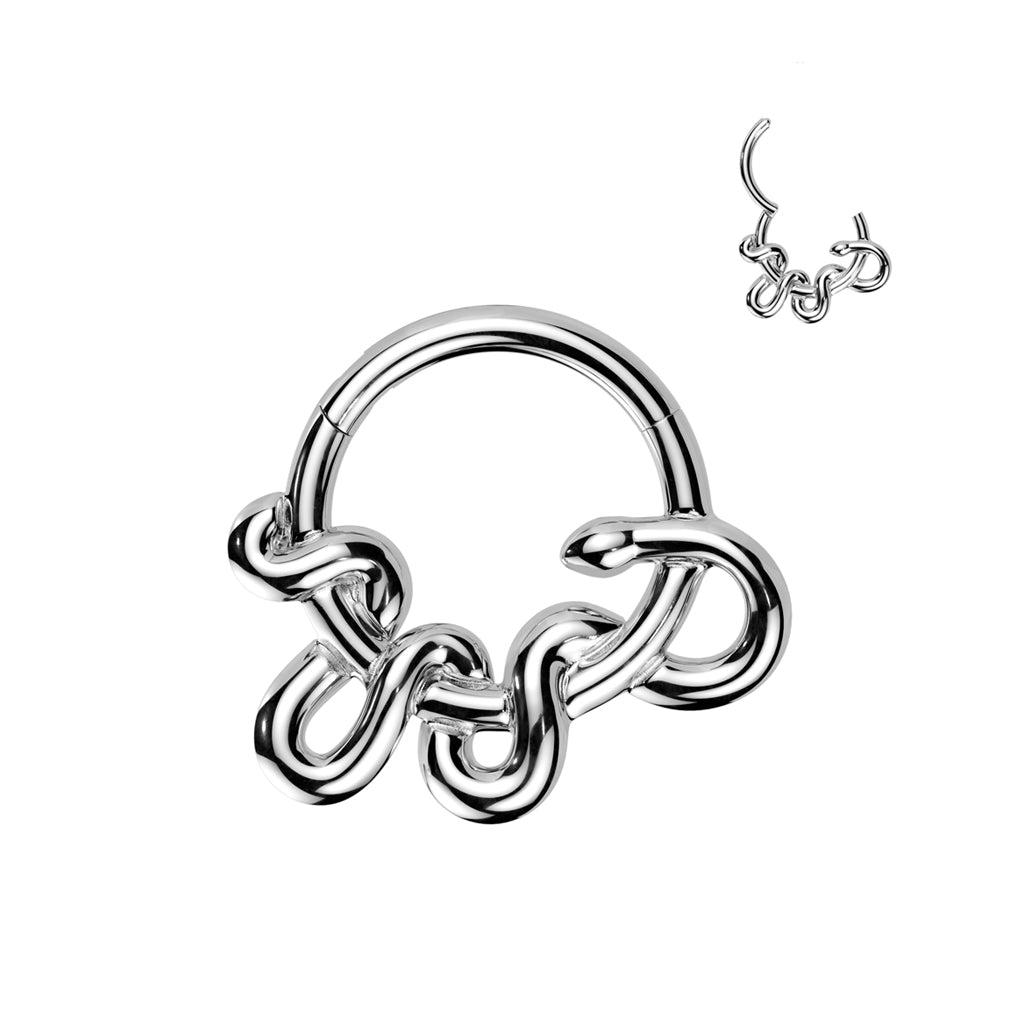 1pc Twisted Snake Hinged Segment Ring Helix Septum Clicker Body Jewelry