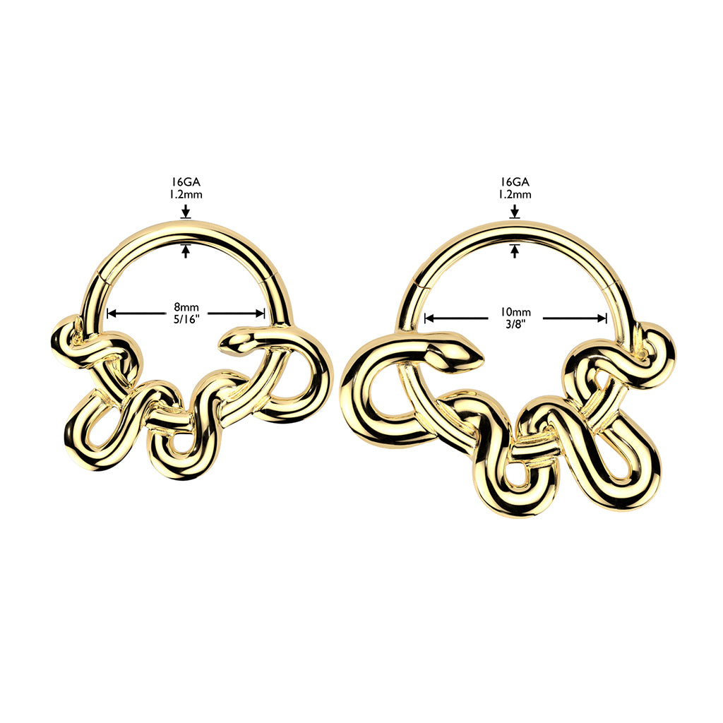 1pc Twisted Snake Hinged Segment Ring Helix Septum Clicker Body Jewelry