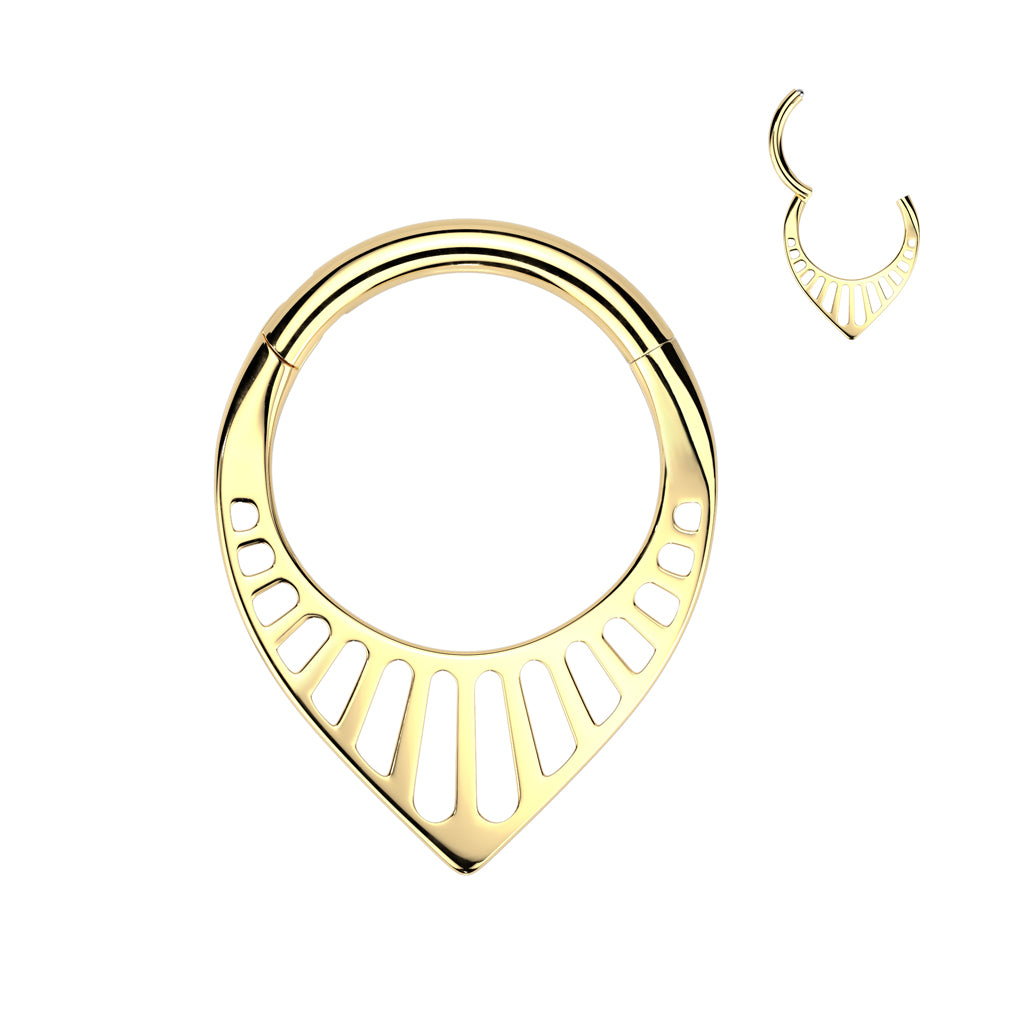 1pc Slotted Chevron Hinged Segment Ring Helix Septum Clicker Body Jewelry