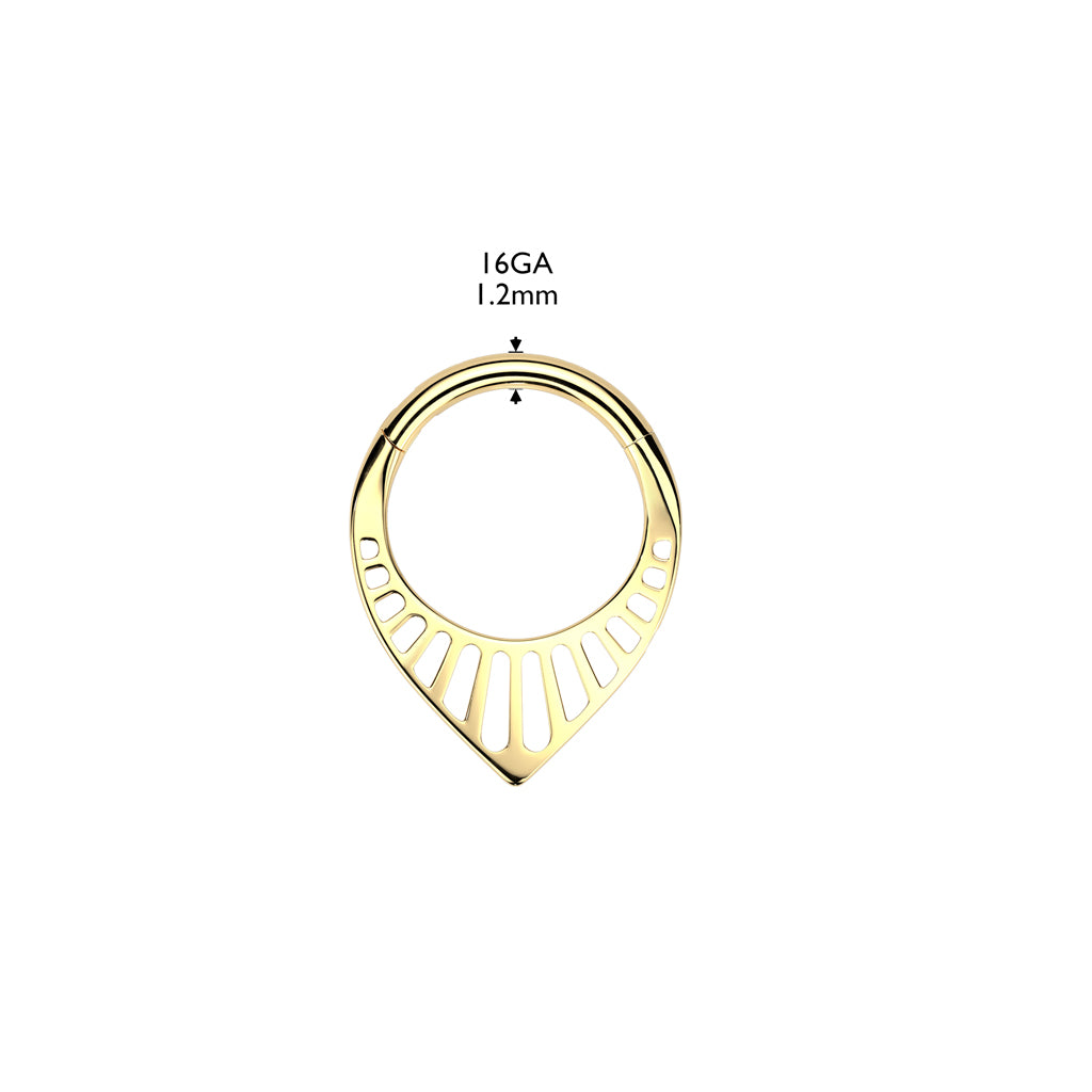 1pc Slotted Chevron Hinged Segment Ring Helix Septum Clicker Body Jewelry