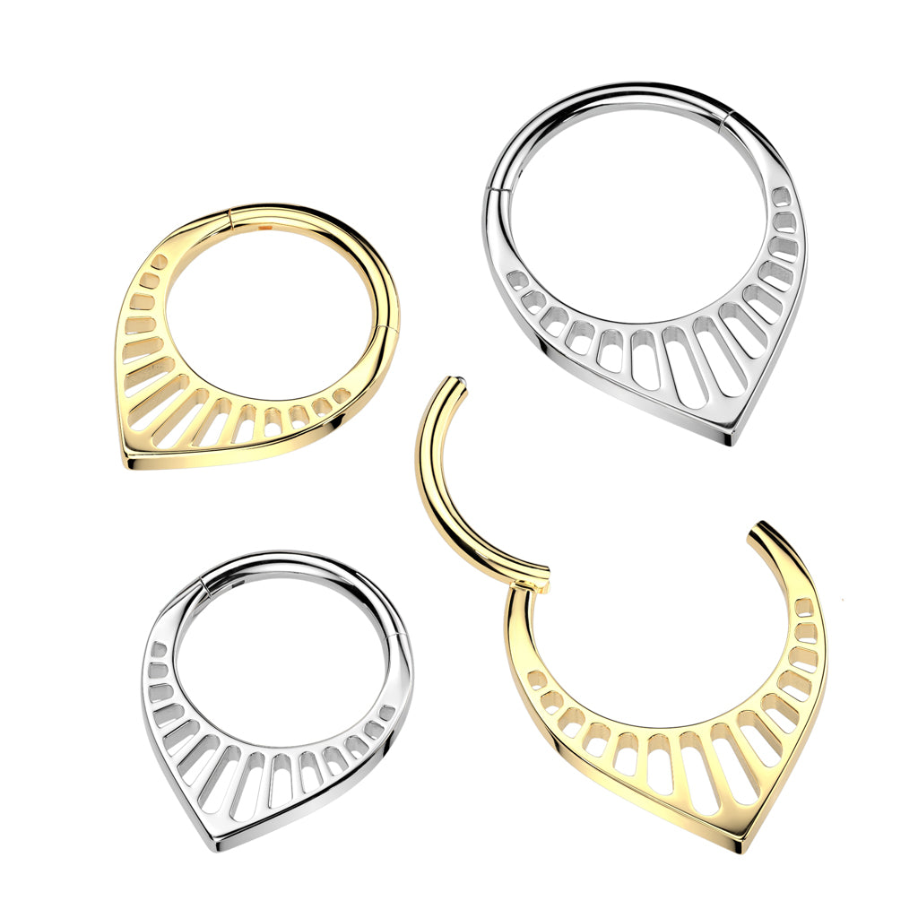 1pc Slotted Chevron Hinged Segment Ring Helix Septum Clicker Body Jewelry