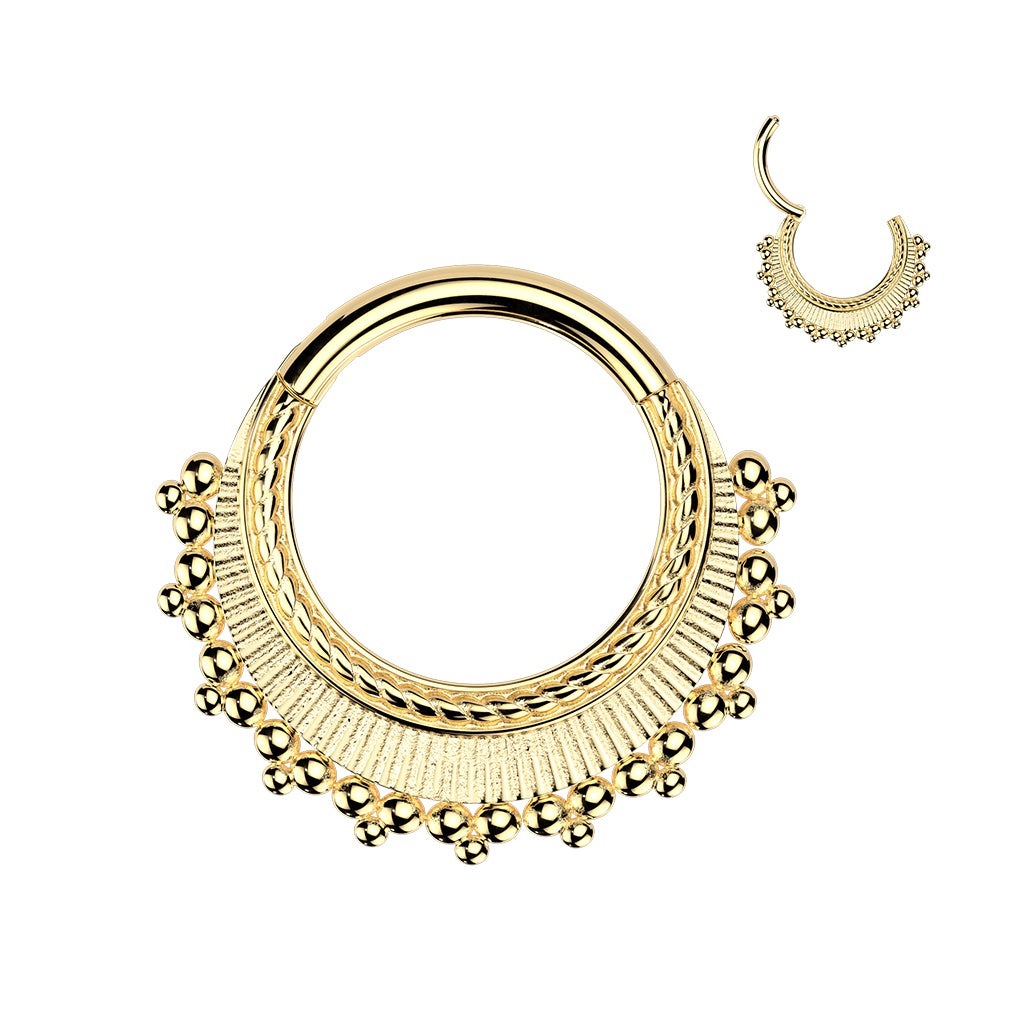 1pc Ball Cluster Wide Fan Hinged Segment Ring Helix Septum Clicker Body Jewelry