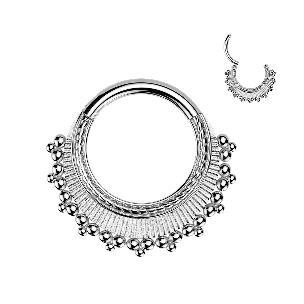 1pc Ball Cluster Wide Fan Hinged Segment Ring Helix Septum Clicker Body Jewelry