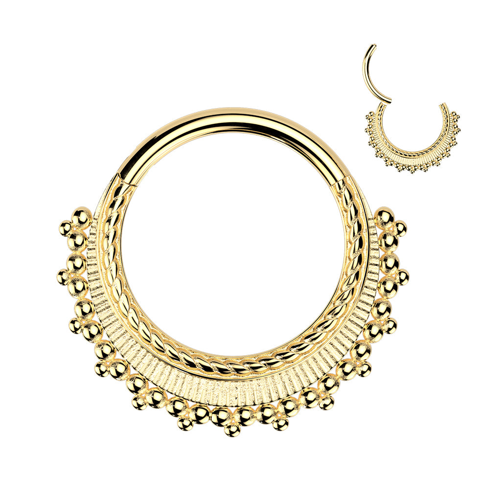 1pc Ball Cluster Wide Fan Hinged Segment Ring Helix Septum Clicker Body Jewelry