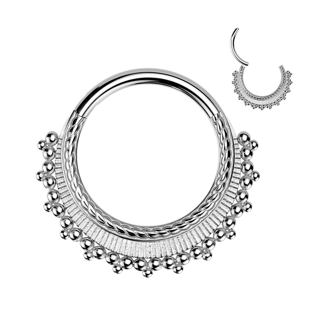 1pc Ball Cluster Wide Fan Hinged Segment Ring Helix Septum Clicker Body Jewelry