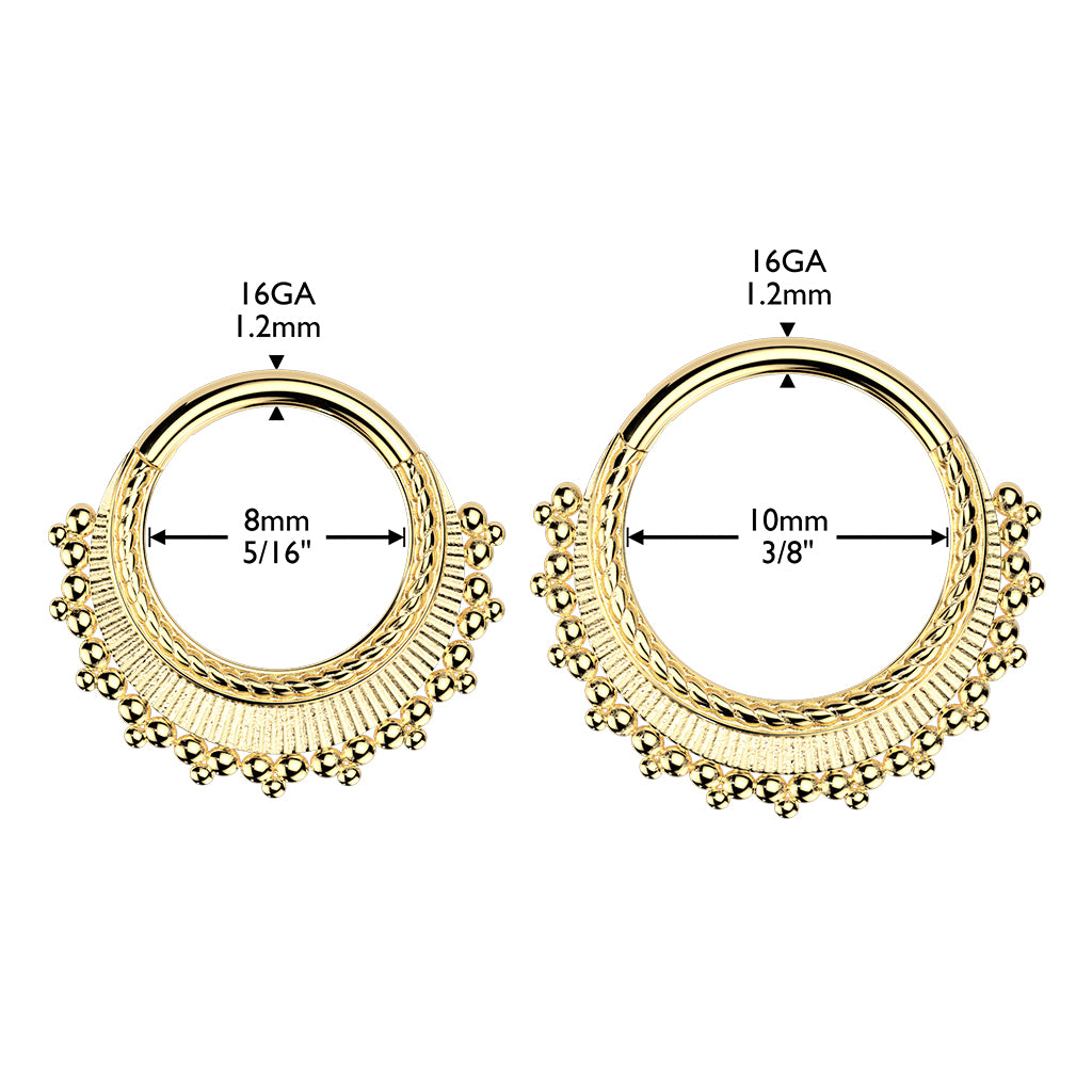 1pc Ball Cluster Wide Fan Hinged Segment Ring Helix Septum Clicker Body Jewelry