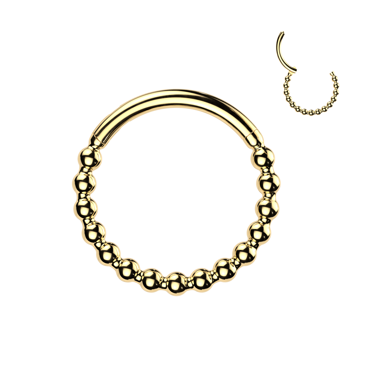 1pc Beaded Ball Hinged Segment Ring Helix Septum Clicker Body Jewelry
