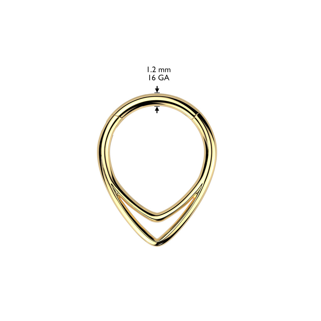 1pc Double Chevron Hinged Segment Ring Hoop Helix Daith Septum Implant Titanium