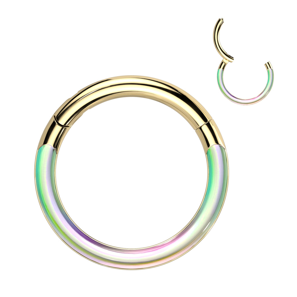 1pc Photochromatic Titanium Hinged Segment Ring Septum Hoop Helix Daith 16g