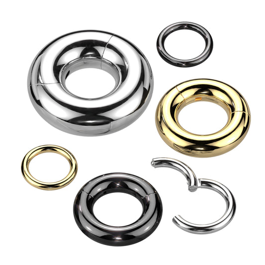 1pc Large Gauge Hinged Segment Ring IMPLANT GRADE TITANIUM Septum Cartilage Hoop