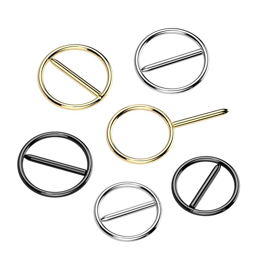 PAIR Nipple Hoop Swinging Clicker Rings ASTM F136 Implant-Grade Titanium Jewelry