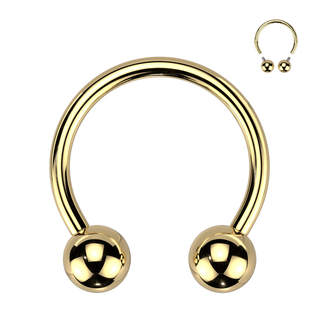 1pc Internally Threaded Grade 23 Solid Titanium Horseshoe Circular Barbell