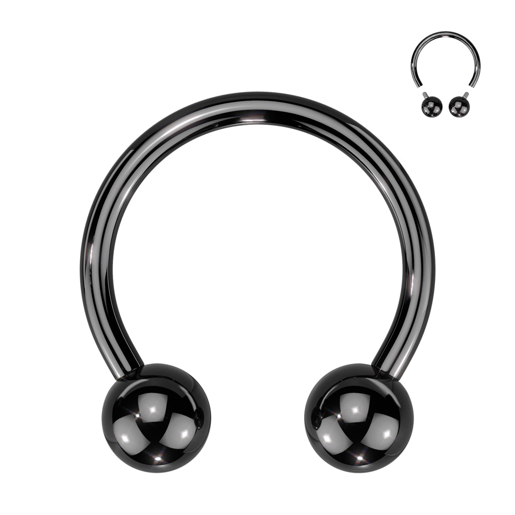 1pc Internally Threaded Grade 23 Solid Titanium Horseshoe Circular Barbell