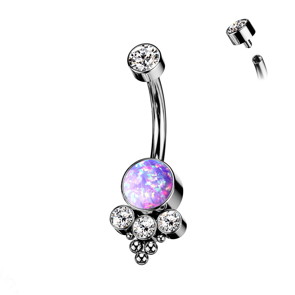Solid Implant Grade Titanium Trinity Cluster Belly Button Ring 14g Navel Naval