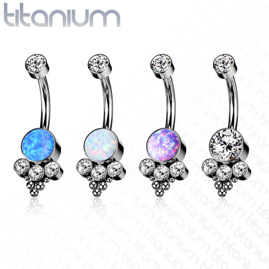 Solid Implant Grade Titanium Trinity Cluster Belly Button Ring 14g Navel Naval