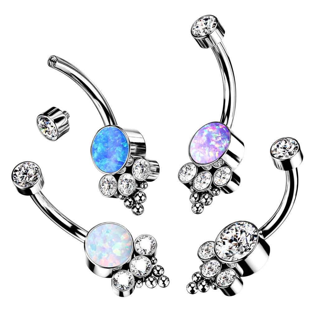 Solid Implant Grade Titanium Trinity Cluster Belly Button Ring 14g Navel Naval