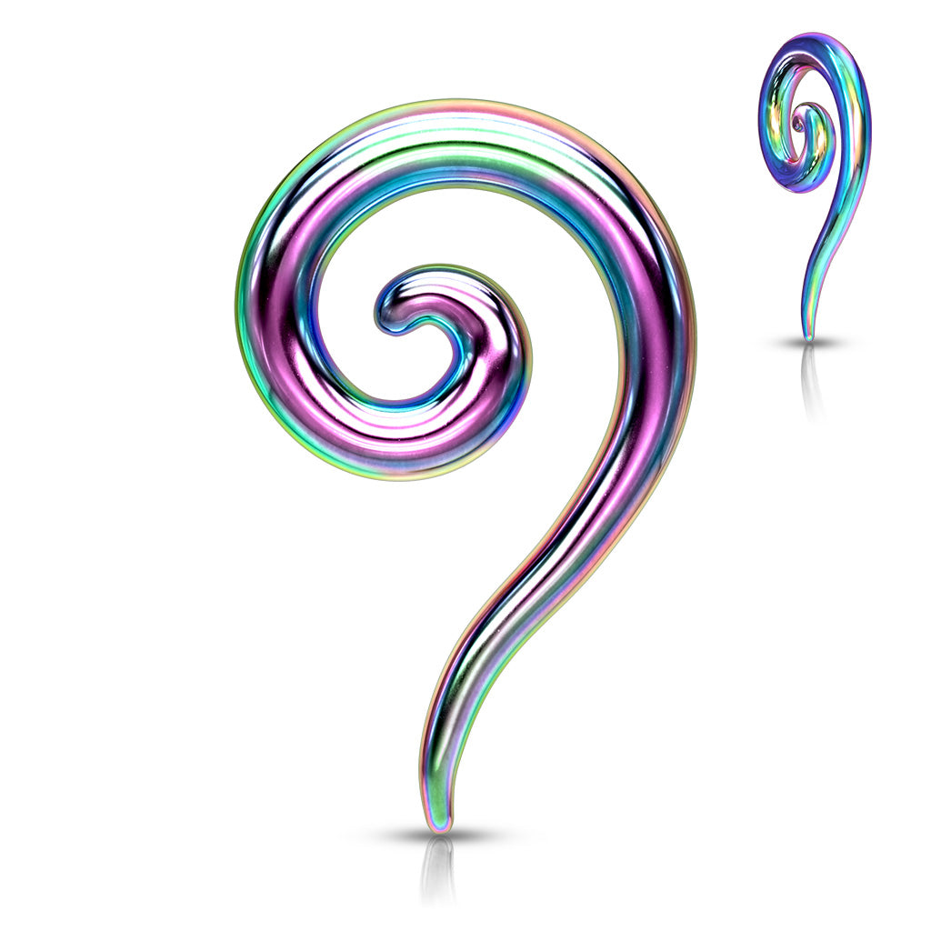 PAIR 316L Surgical Steel Spiral Hanging Tapers Expanders Plugs Body Jewelry