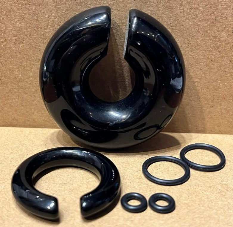 PAIR Black Onyx Stone Hoops Hanger Ear Weight Plug Gauge