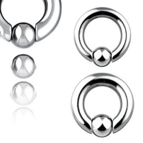 1pc Spring Loaded Captive Bead Rings 316L Surgical Steel Easy Pop Out 8g-00g