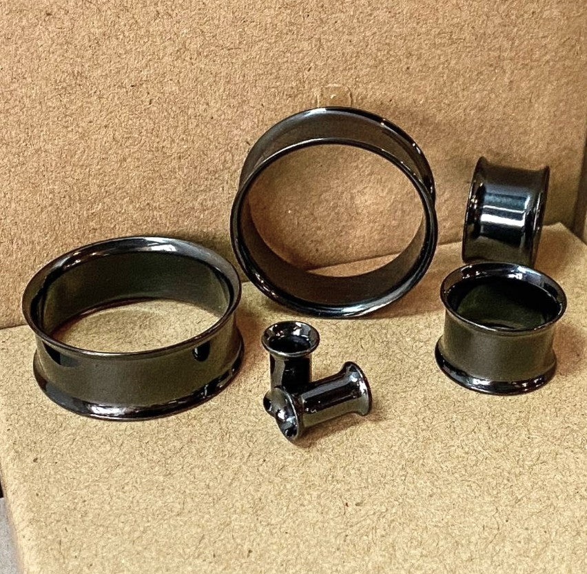 PAIR Solid Implant Grade Titanium Double Flare Tunnels Plugs Gauges Body Jewelry