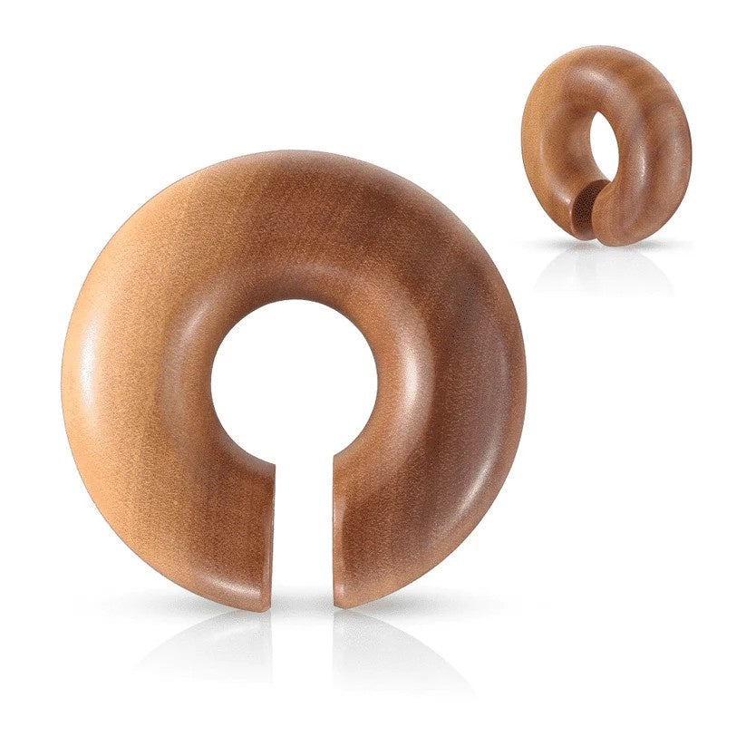 PAIR Saba Wood Hoops Hanger Plug Gauge Tunnel Spiral Taper Organic Earrings