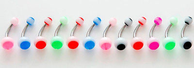 30pcs UV Dot Acrylic Belly Rings 14 gauge 14g Navel Naval