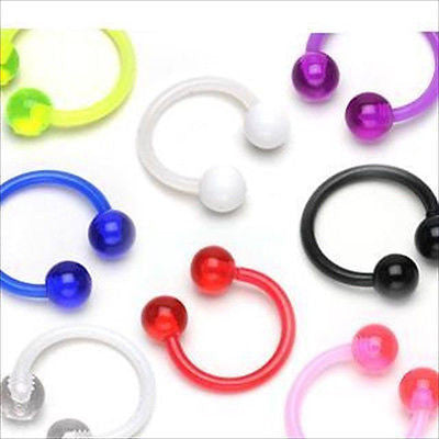 16pcs UV Ball Bioflex Circular Barbells Horseshoes