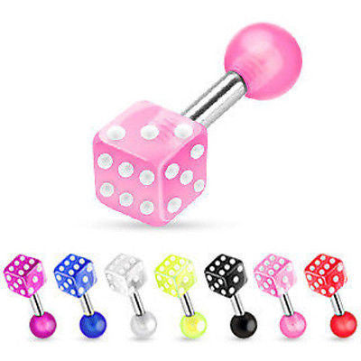8pcs UV Dice Stud Tragus Rings