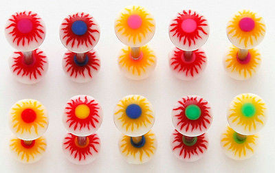 33pcs Sunburst UV Acrylic Tongue Rings