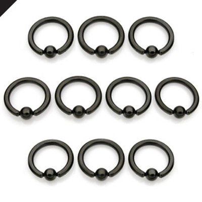 10pk Titanium Plated 316L Steel Captive Bead Rings