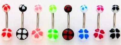 30pcs Multi Heart Acrylic UV Belly Rings 14g Navel Naval