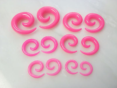 12pc Neon Spiral Taper Sets 00g, 0g, 2g, 4g, 6g, 8g