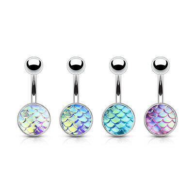 4pcs Metallic Finish Fish Scale Belly Rings Navel Naval Wholesale Lot