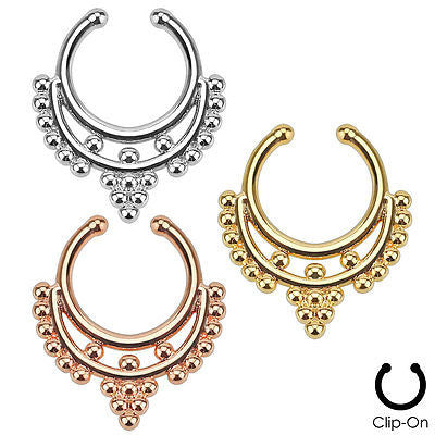 1pc Non-Piercing Beaded Collar Septum Hanger
