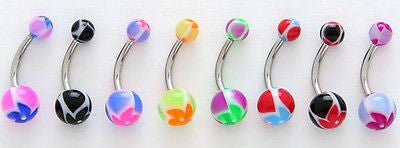 23pcs Windmill UV Acrylic Belly Rings 14g Navel Naval