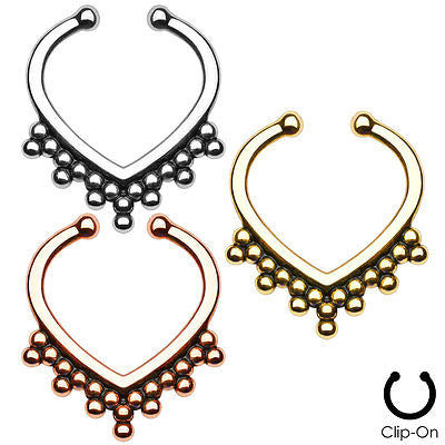 1pc Non-Piercing Beaded Trim Septum Hanger