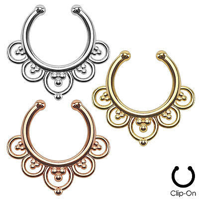 1pc Non-Piercing Flower Petals Septum Ring