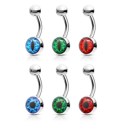 6pcs Eyeball & Snake Eye Ball Logo Navel Rings