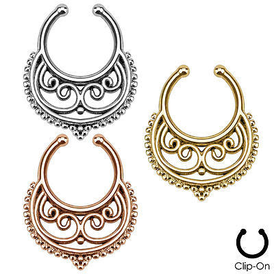 1pc Non-Piercing Crescent Swirl Septum Hanger