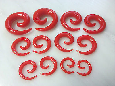 12pc Neon Spiral Taper Sets 00g, 0g, 2g, 4g, 6g, 8g